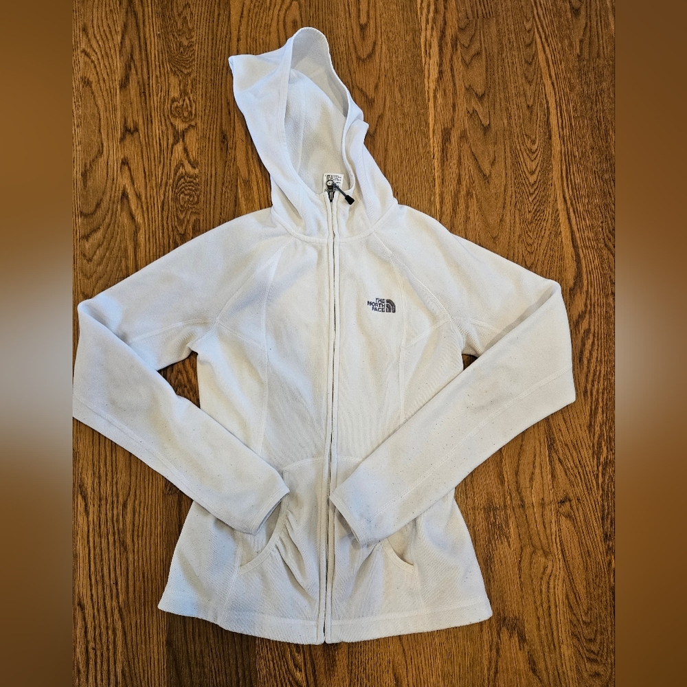 North face women's white zip up fleece